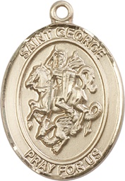[7040KT] 14kt Gold Saint George Medal