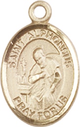 [9221KT] 14kt Gold Saint Alphonsus Medal