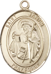 [7050KT] 14kt Gold Saint James the Greater Medal