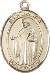 [7052KT] 14kt Gold Saint Justin Medal