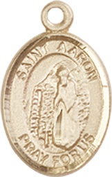 [9254KT] 14kt Gold Saint Aaron Medal