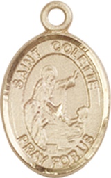 [9268KT] 14kt Gold Saint Colette Medal