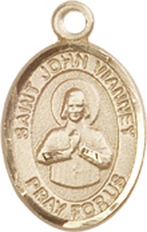 [9282KT] 14kt Gold Saint John Vianney Medal