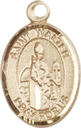 [9285KT] 14kt Gold Saint Walter of Pontnoise Medal