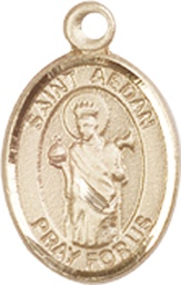 [9293KT] 14kt Gold Saint Aedan of Ferns Medal