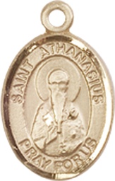 [9296KT] 14kt Gold Saint Athanasius Medal