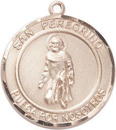 [7088RDSPKT] 14kt Gold San Peregrino Medal