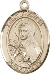 [7106KT] 14kt Gold Saint Theresa Medal