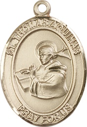[7108KT] 14kt Gold Saint Thomas Aquinas Medal