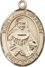 [7117KT] 14kt Gold Saint Julie Billiart Medal