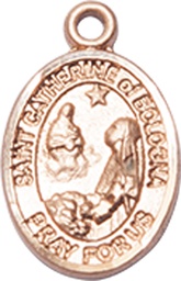 [9354KT] 14kt Gold Saint Catherine of Bologna Medal