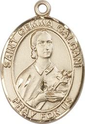 [7130KT] 14kt Gold Saint Gemma Galgani Medal