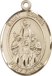 [7136KT] 14kt Gold Saint Sophia Medal