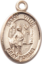 [9368KT] 14kt Gold Saint Vitus Medal