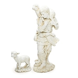 [RO-25045] 27" Scale 2pc St 23.75" Shepherd &amp; Lamb  Ivory