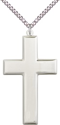 [2188SS/24SS] Sterling Silver Cross Pendant on a 24 inch Sterling Silver Heavy Curb chain