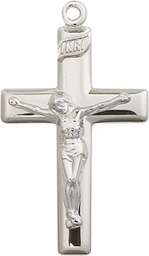 [2191SSY] Sterling Silver Crucifix Medal - With Box