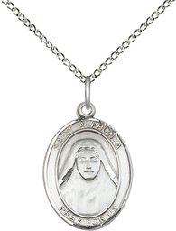 [8406SS/18SS] Sterling Silver Saint Alphonsa Pendant on a 18 inch Sterling Silver Light Curb chain