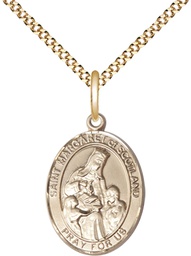 [8407GF/18G] 14kt Gold Filled Saint Margaret of Scotland Pendant on a 18 inch Gold Plate Light Curb chain