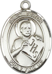 [8408SS] Sterling Silver Saint Viator of Bergamo Medal