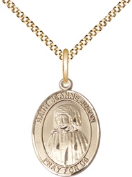 [8409GF/18G] 14kt Gold Filled Saint Jeanne Jugan Pendant on a 18 inch Gold Plate Light Curb chain