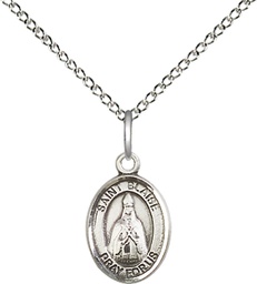 [9010SS/18SS] Sterling Silver Saint Blaise Pendant on a 18 inch Sterling Silver Light Curb chain
