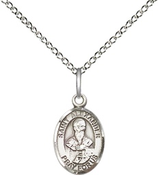 [9012SS/18SS] Sterling Silver Saint Alexander Sauli Pendant on a 18 inch Sterling Silver Light Curb chain