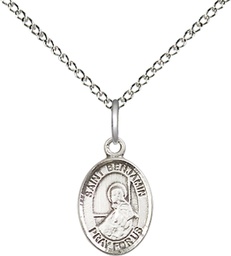 [9013SS/18SS] Sterling Silver Saint Benjamin Pendant on a 18 inch Sterling Silver Light Curb chain