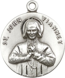 [2279SS] Sterling Silver Saint John Vianney Medal