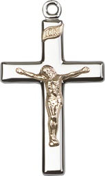 [2293GF/SS] Two-Tone GF/SS Crucifix Medal