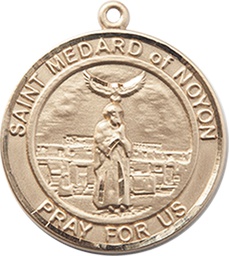 [8444RDGF] 14kt Gold Filled Saint Medard of Noyon Medal