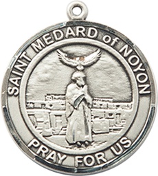 [8444RDSS] Sterling Silver Saint Medard of Noyon Medal