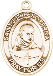 [8454KT] 14kt Gold Saint Junipero Serra Medal