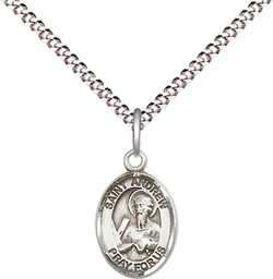 [9000SS/18S] Sterling Silver Saint Andrew the Apostle Pendant on a 18 inch Light Rhodium Light Curb chain