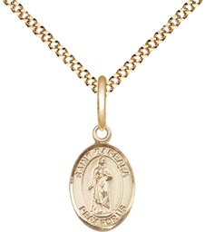 [9006GF/18G] 14kt Gold Filled Saint Barbara Pendant on a 18 inch Gold Plate Light Curb chain