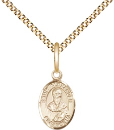 [9012GF/18G] 14kt Gold Filled Saint Alexander Sauli Pendant on a 18 inch Gold Plate Light Curb chain