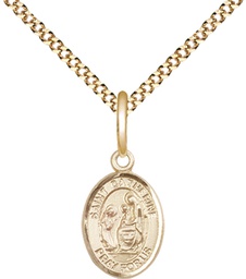 [9014GF/18G] 14kt Gold Filled Saint Catherine of Siena Pendant on a 18 inch Gold Plate Light Curb chain