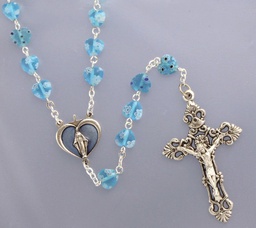 [996/AQ] Murano Styled Glass Rosary