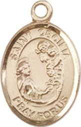 [9016GF] 14kt Gold Filled Saint Cecilia Medal