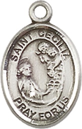 [9016SS] Sterling Silver Saint Cecilia Medal