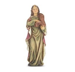 [HI-1735-420] 4" Saint Cecilia Cold Cast Resin Hand Painted Statue   P65