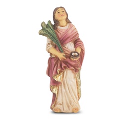 [HI-1735-478] 4" Cold Cast Resin Hand Painted Statue of St. Lucy
