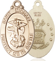 [1171GF1] 14kt Gold Filled Saint Michael Air Force Medal