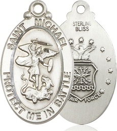 [1171SS1] Sterling Silver Saint Michael Air Force Medal