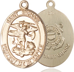 [1172GF3] 14kt Gold Filled Saint Michael Coast Guard Medal
