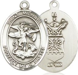 [1172SS1] Sterling Silver Saint Michael Air Force Medal