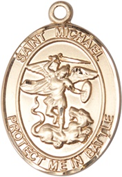 [1173GF] 14kt Gold Filled Saint Michael Guardian Angel Medal