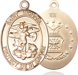 [1173GF1] 14kt Gold Filled Saint Michael Air Force Medal