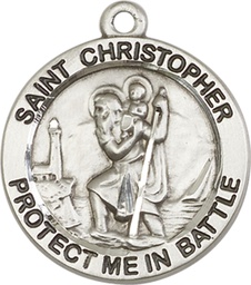 [1174SS] Sterling Silver Saint Christopher Medal
