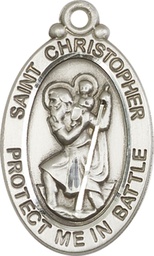 [1175SS] Sterling Silver Saint Christopher Medal